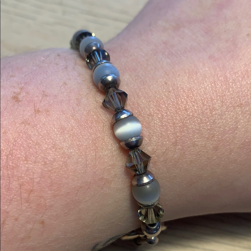 Sterling Silver Beaded Estate Bracelet